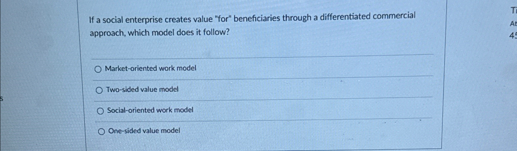  If a social enterprise creates value "for" beneficiaries through a differentiated