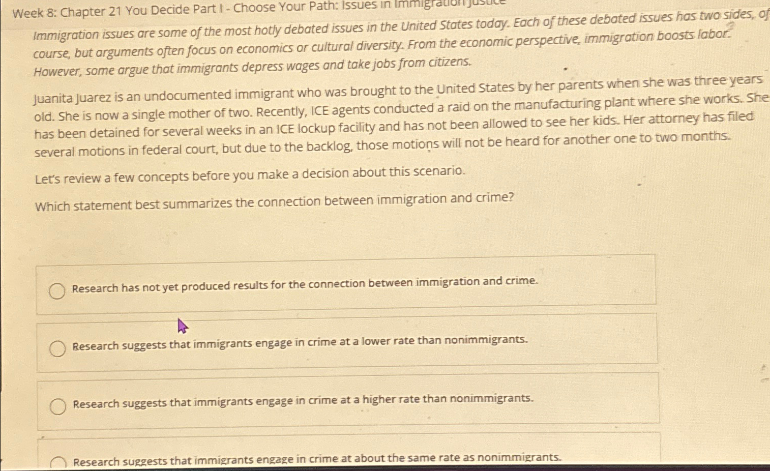  Week 8: Chapter 21 You Decide Part I - Choose Your