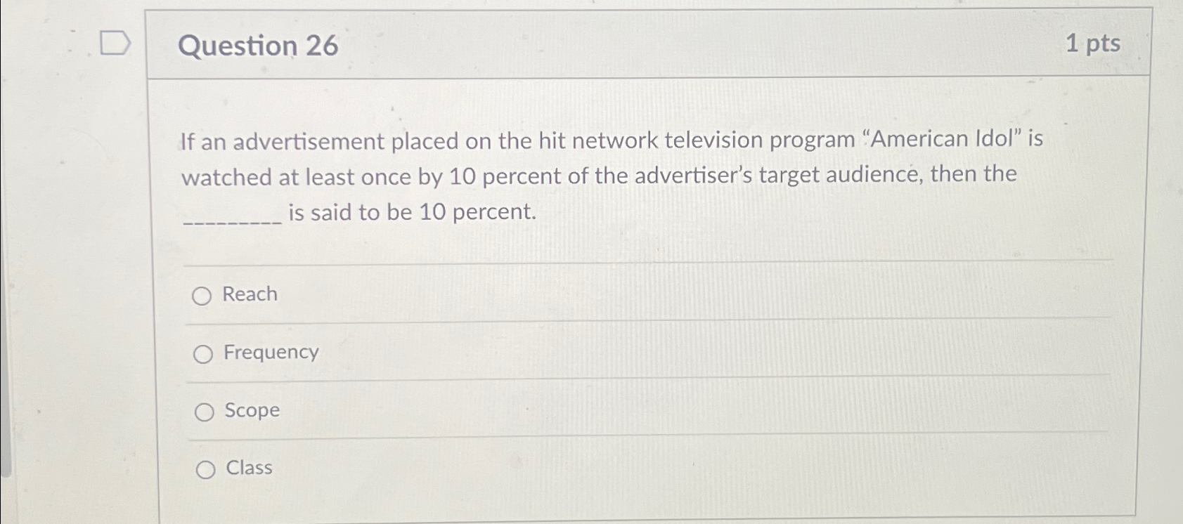  Question 26 1 pts If an advertisement placed on the hit