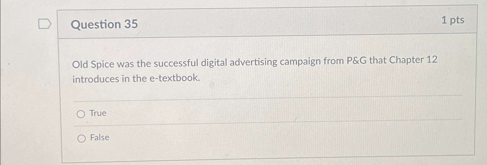  Question 35 1pts Id Spice was the successful digital advertising campaign