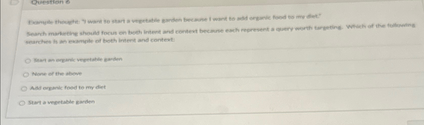  Seanch marketins should focus on both intent and context because exch