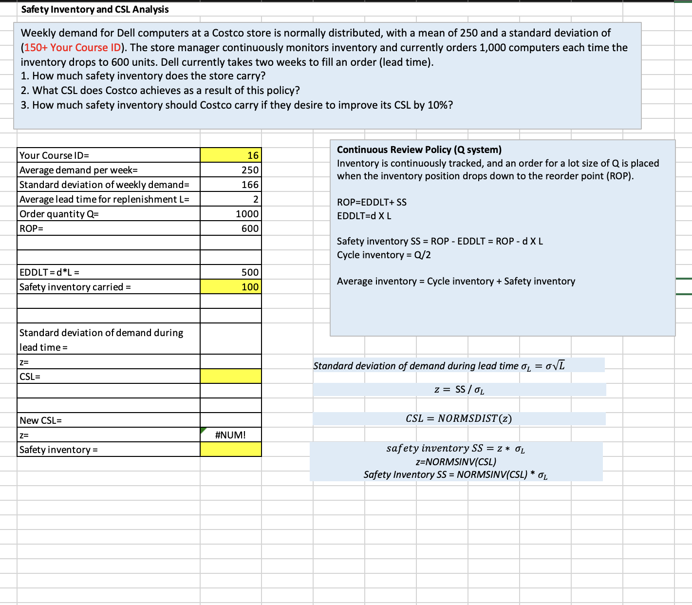  PLEASE SHOW ALL WORK USING FORMULA TEXT!!! Weekly demand for Dell