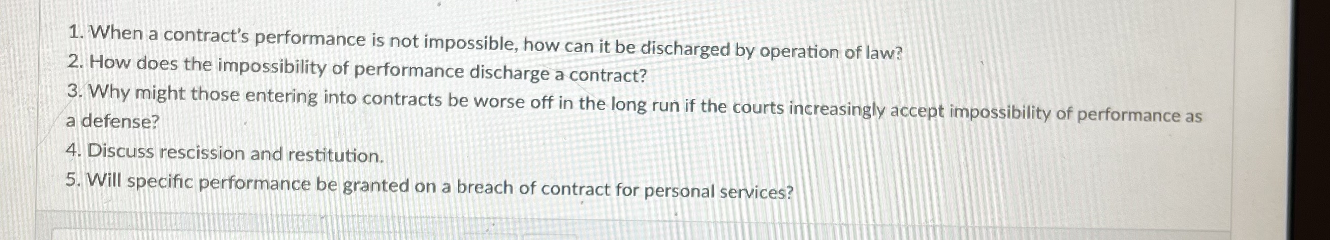  When a contract's performance is not impossible, how can it be