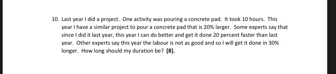  Last year I did a project. One activity was pouring a