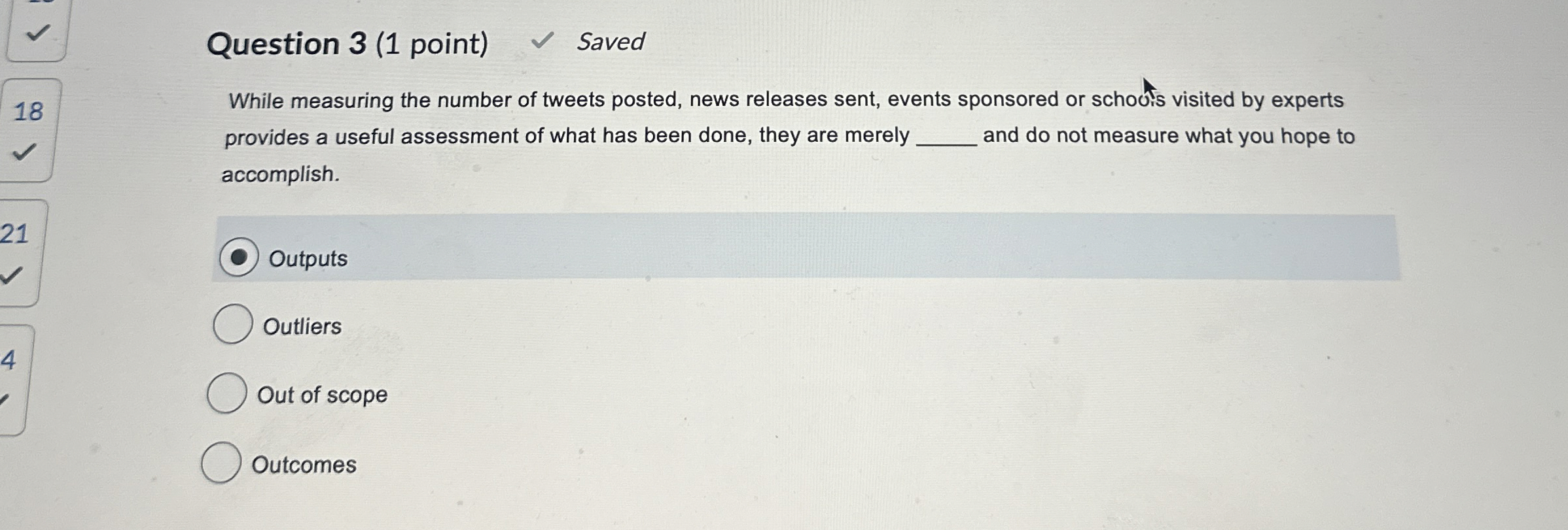  Question 3(1 point) While measuring the number of tweets posted, news
