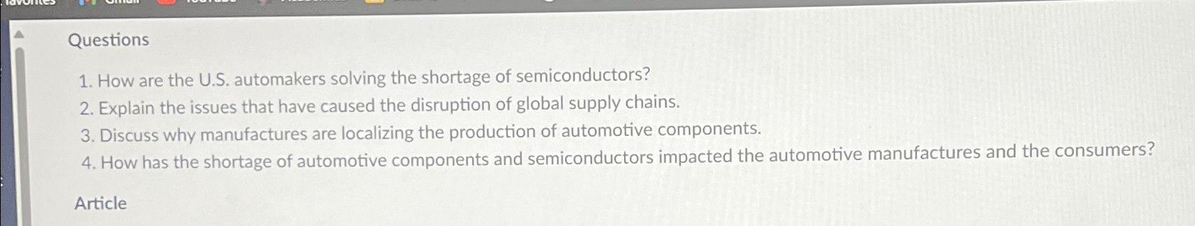  Questions How are the U.S. automakers solving the shortage of semiconductors?