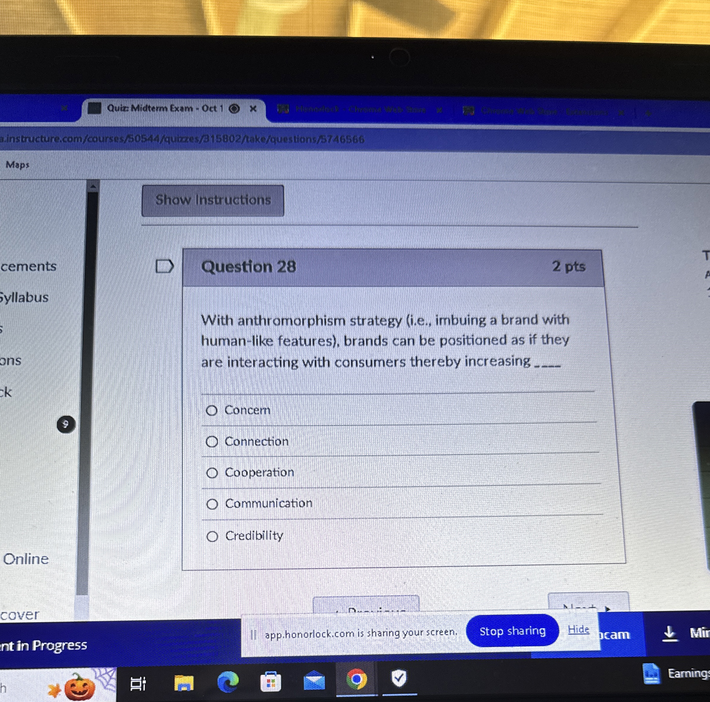  Question 28 With anthromorphism strategy (i.e., imbuing a brand with human-like