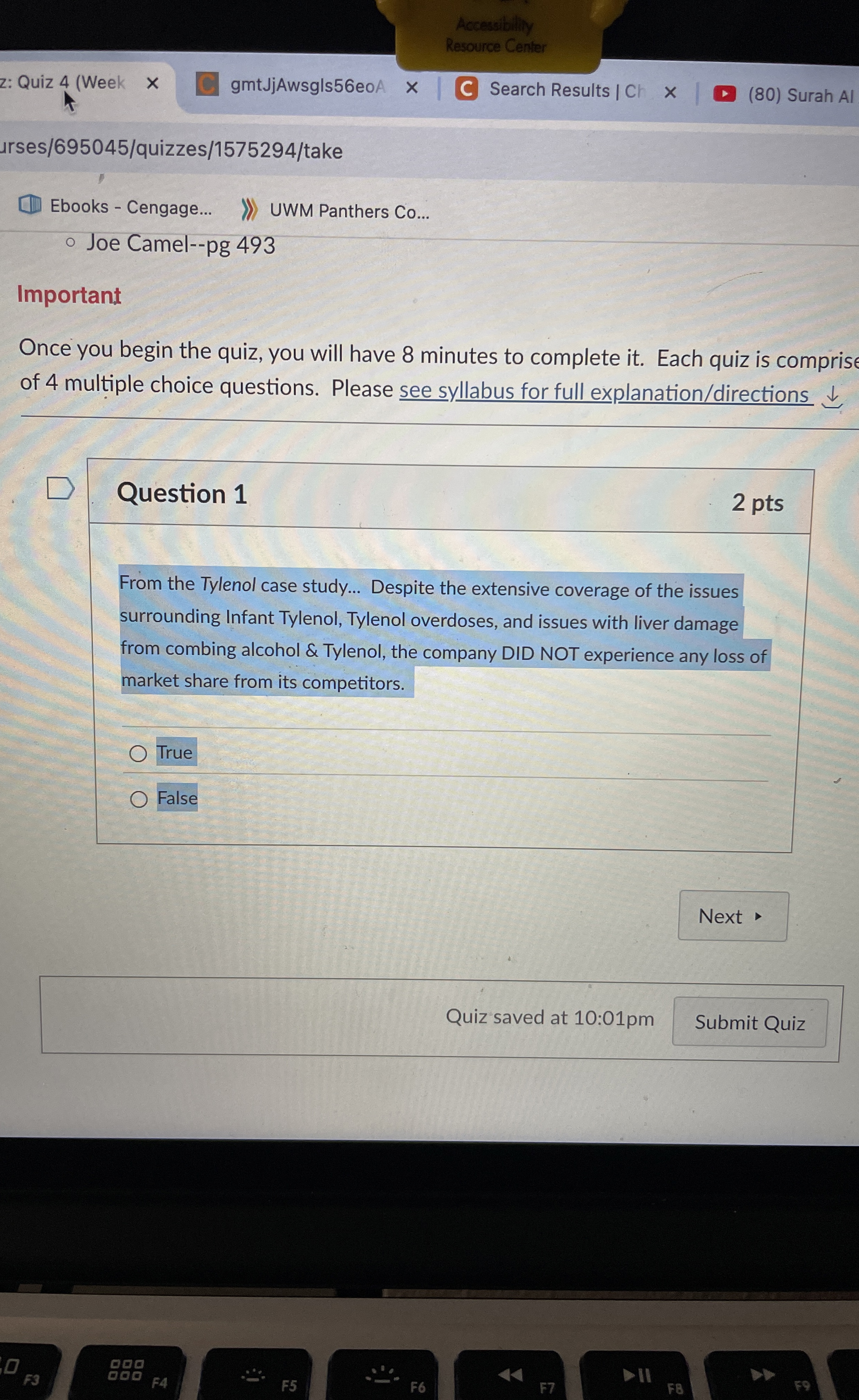  Question 1 From the Tylenol case study... Despite the extensive coverage