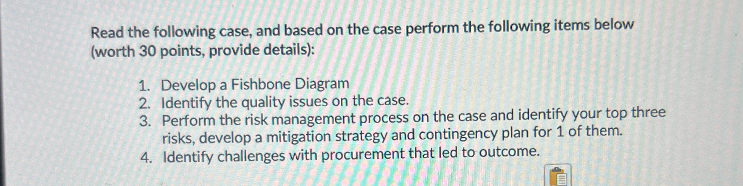  Read the following case, and based on the case perform the
