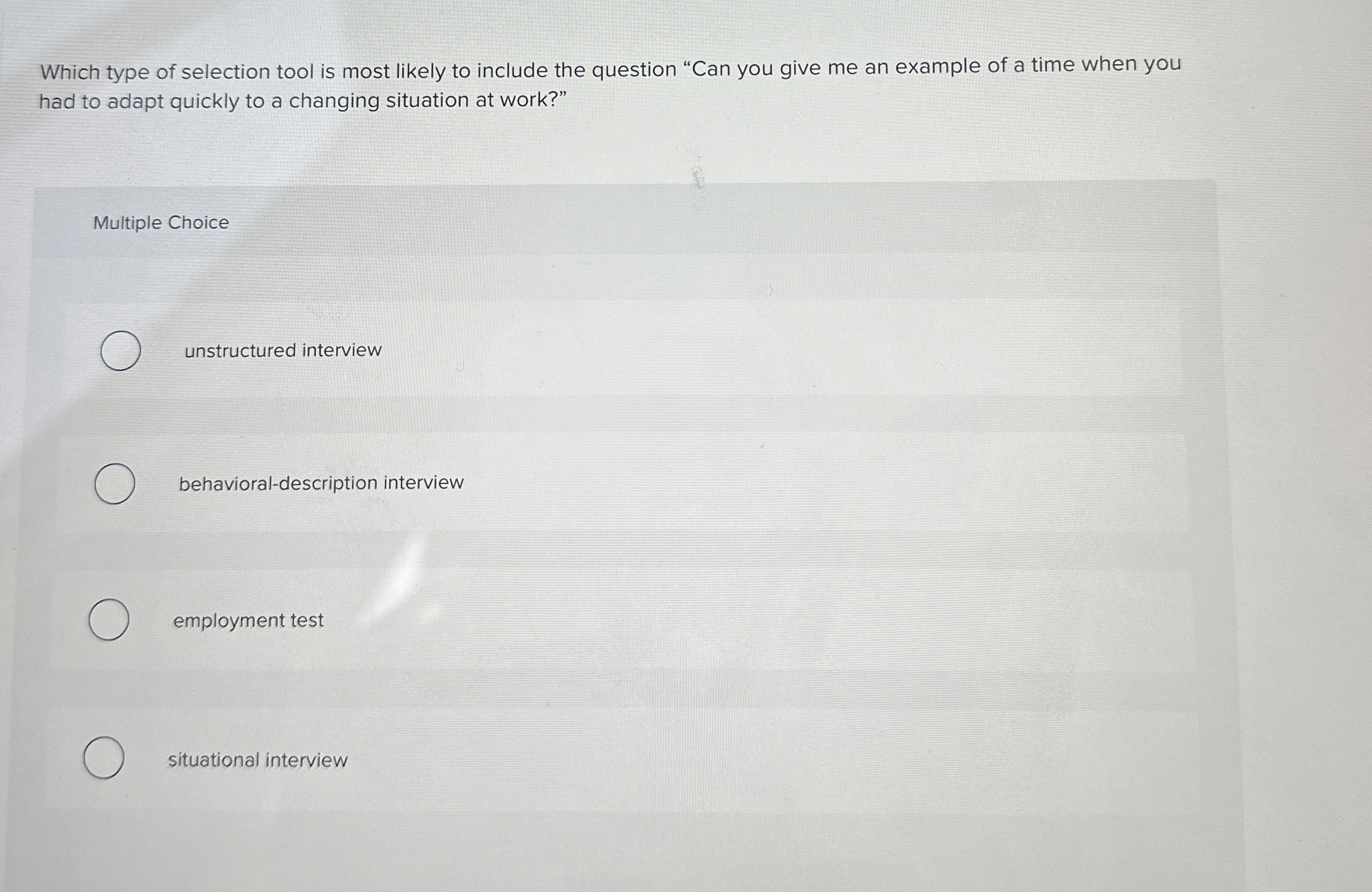  Which type of selection tool is most likely to include the