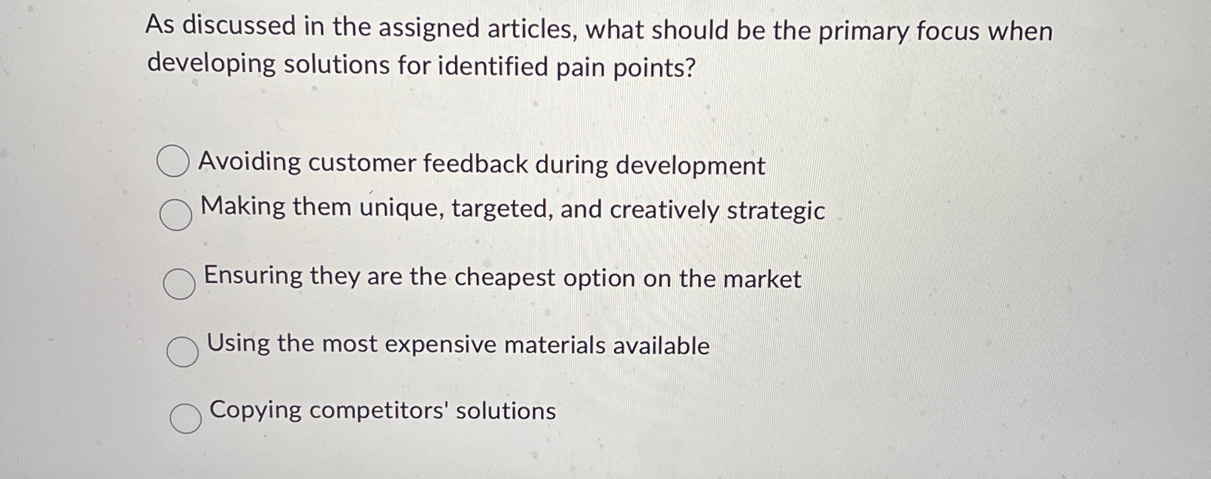  As discussed in the assigned articles, what should be the primary