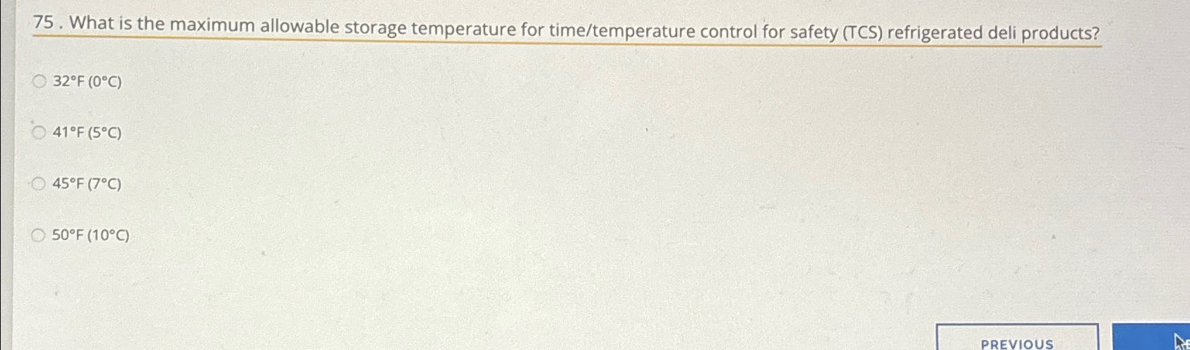  What is the maximum allowable storage temperature for time/temperature control for