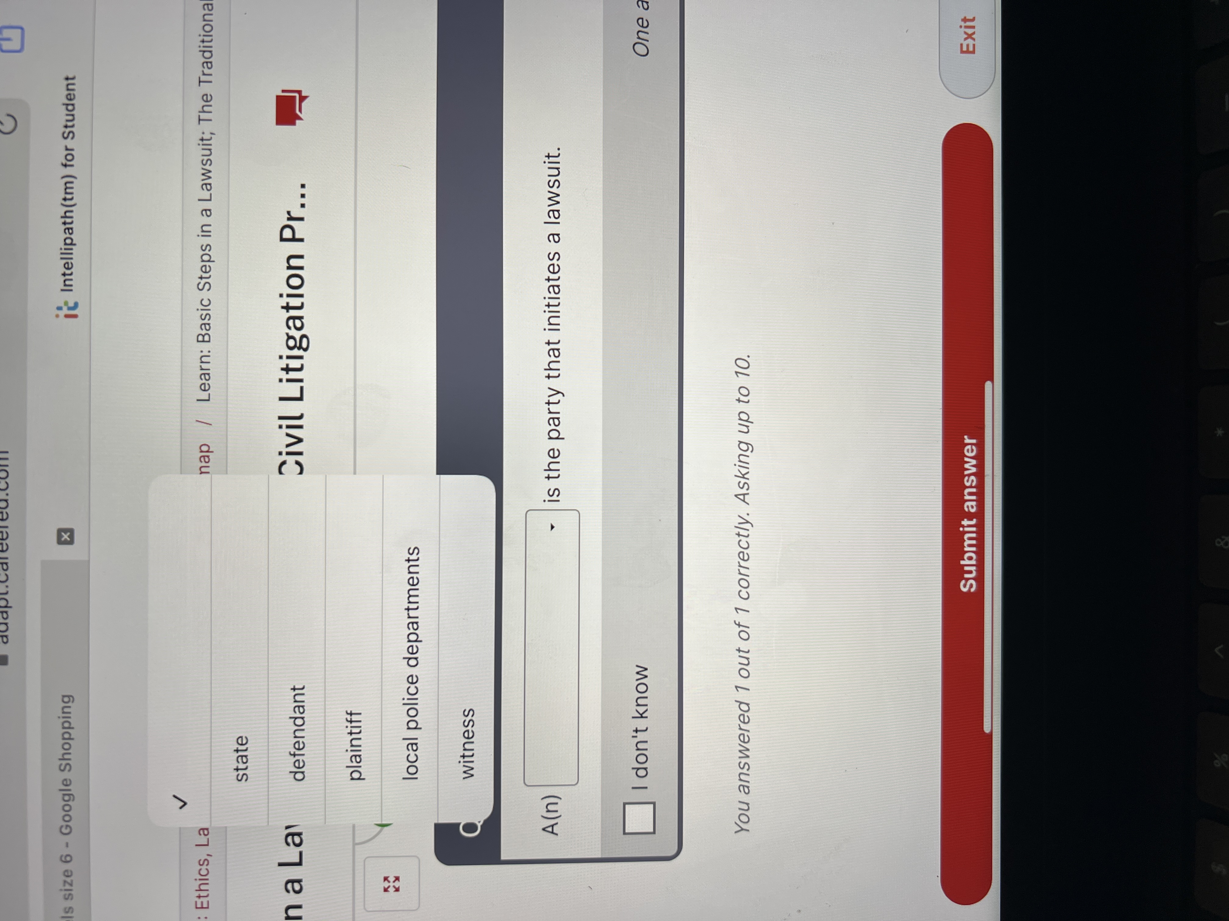  state n a Las Sivil Litigation Pr... plaintiff Y local police