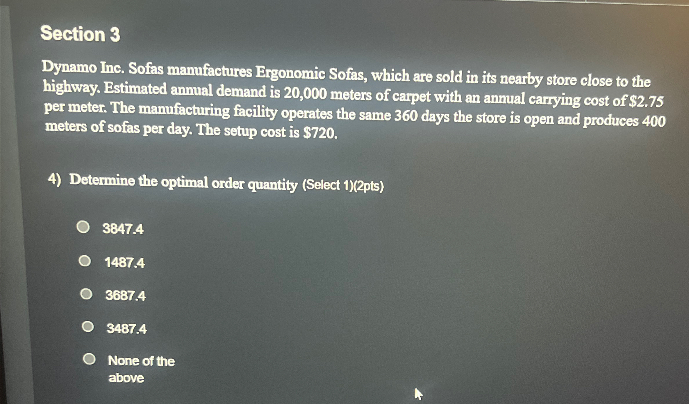  Section 3 Dynamo Inc. Sofas manufactures Ergonomic Sofas, which are sold