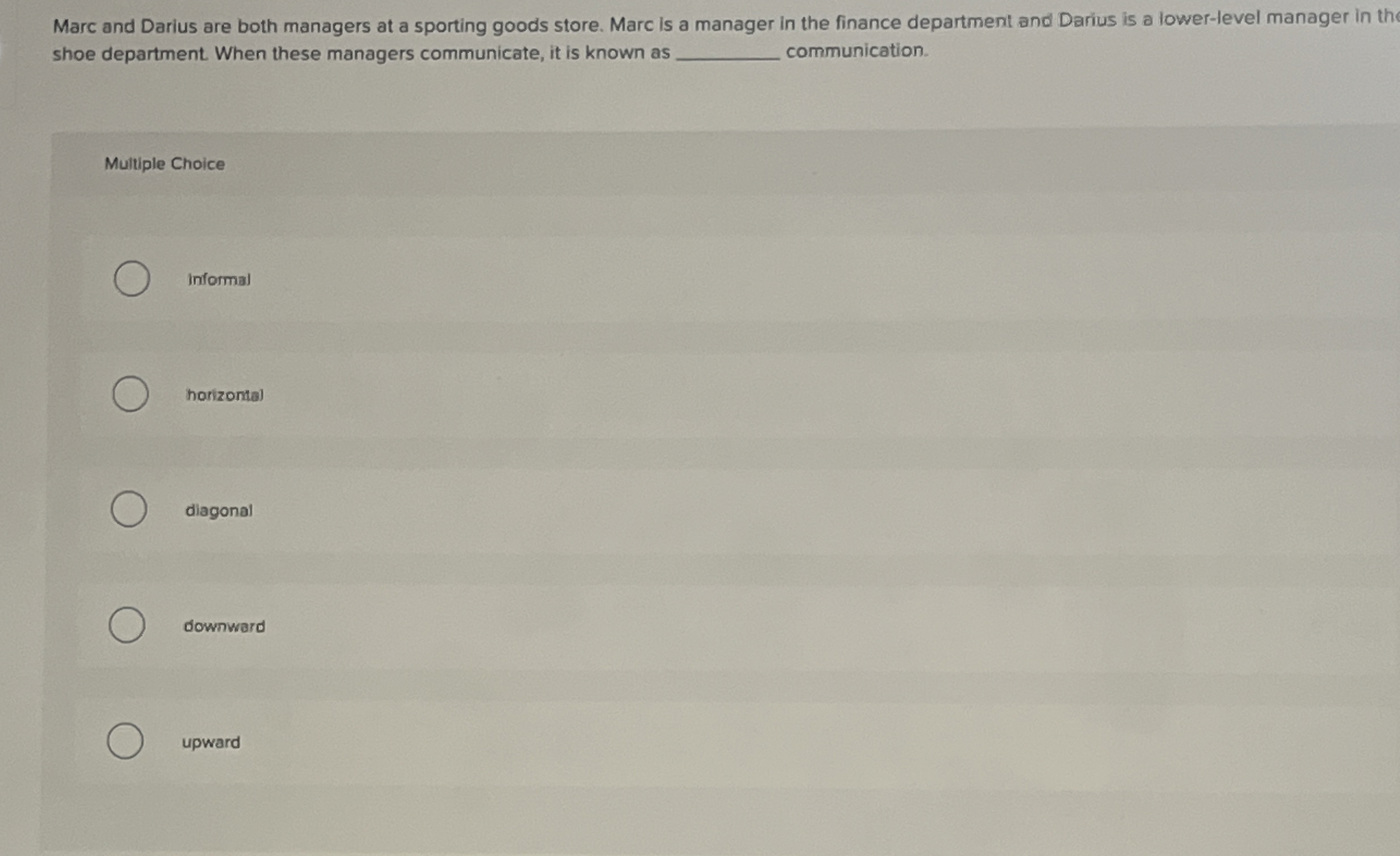  Marc and Darius are both managers at a sporting goods store.