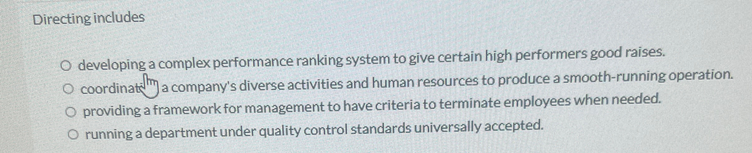  Directing includes developing a complex performance ranking system to give certain