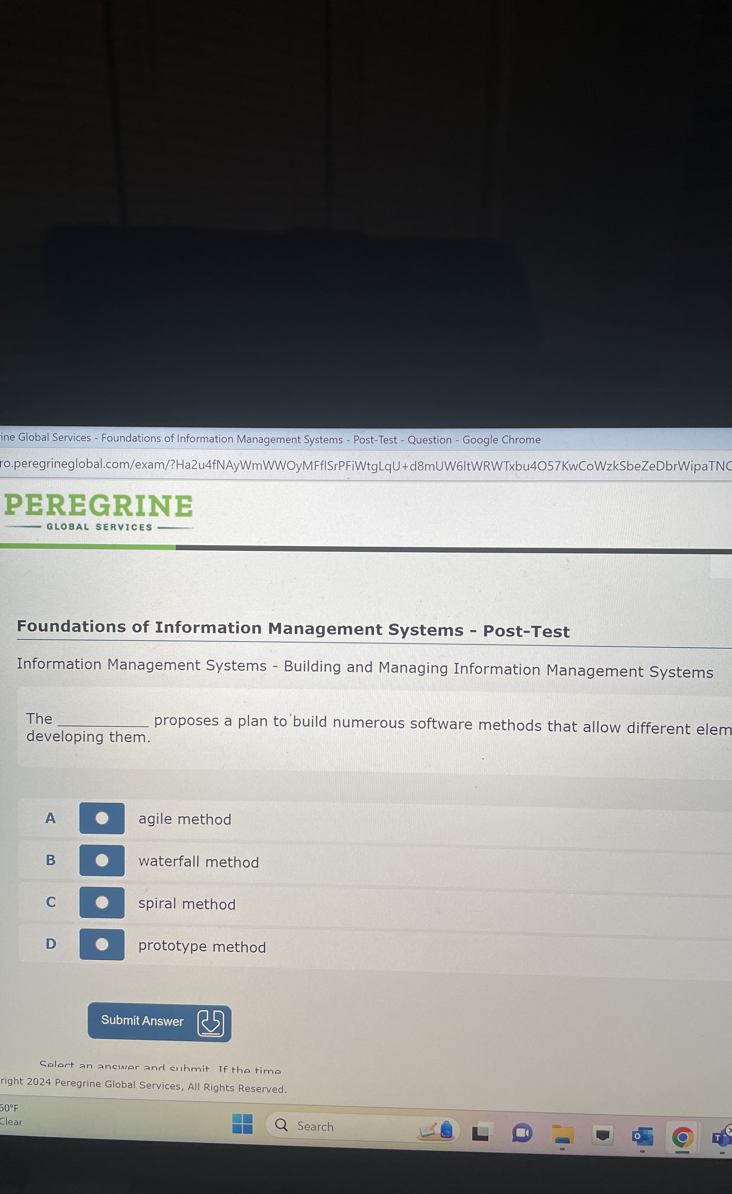  Foundations of Information Management Systems - Post-Test Information Management Systems -