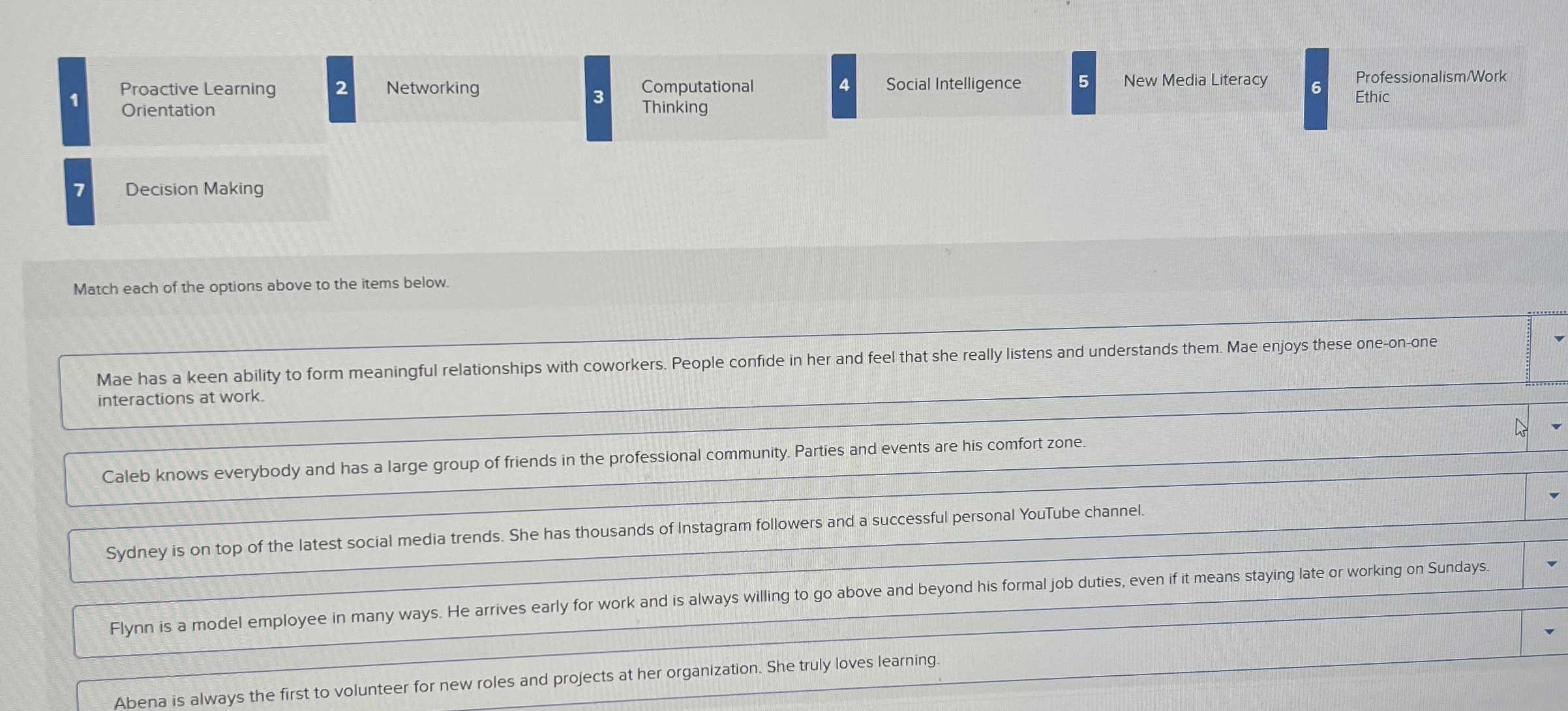  1 Proactive Learning 2 Networking 3 Computational 4 Social Intelligence 5