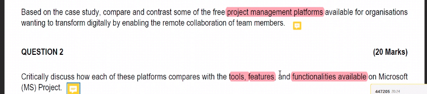  QUESTION 2 (20 Marks) Critically discuss how each of these platforms