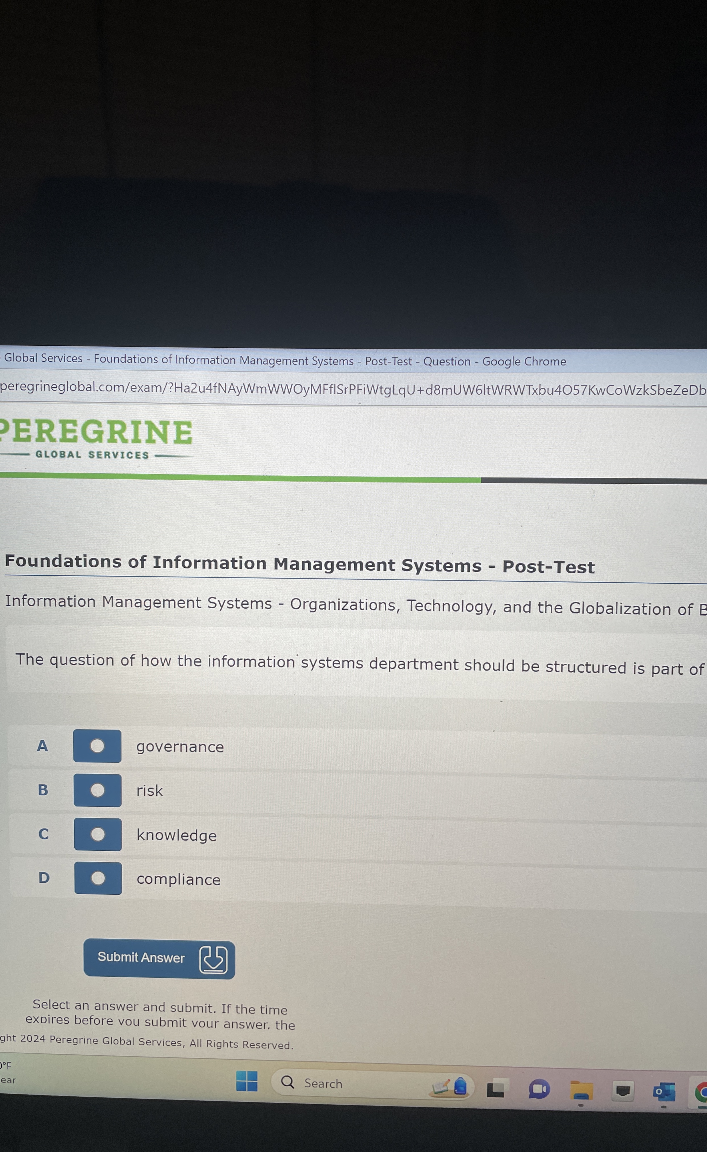  Foundations of Information Management Systems - Post-Test Information Management Systems -