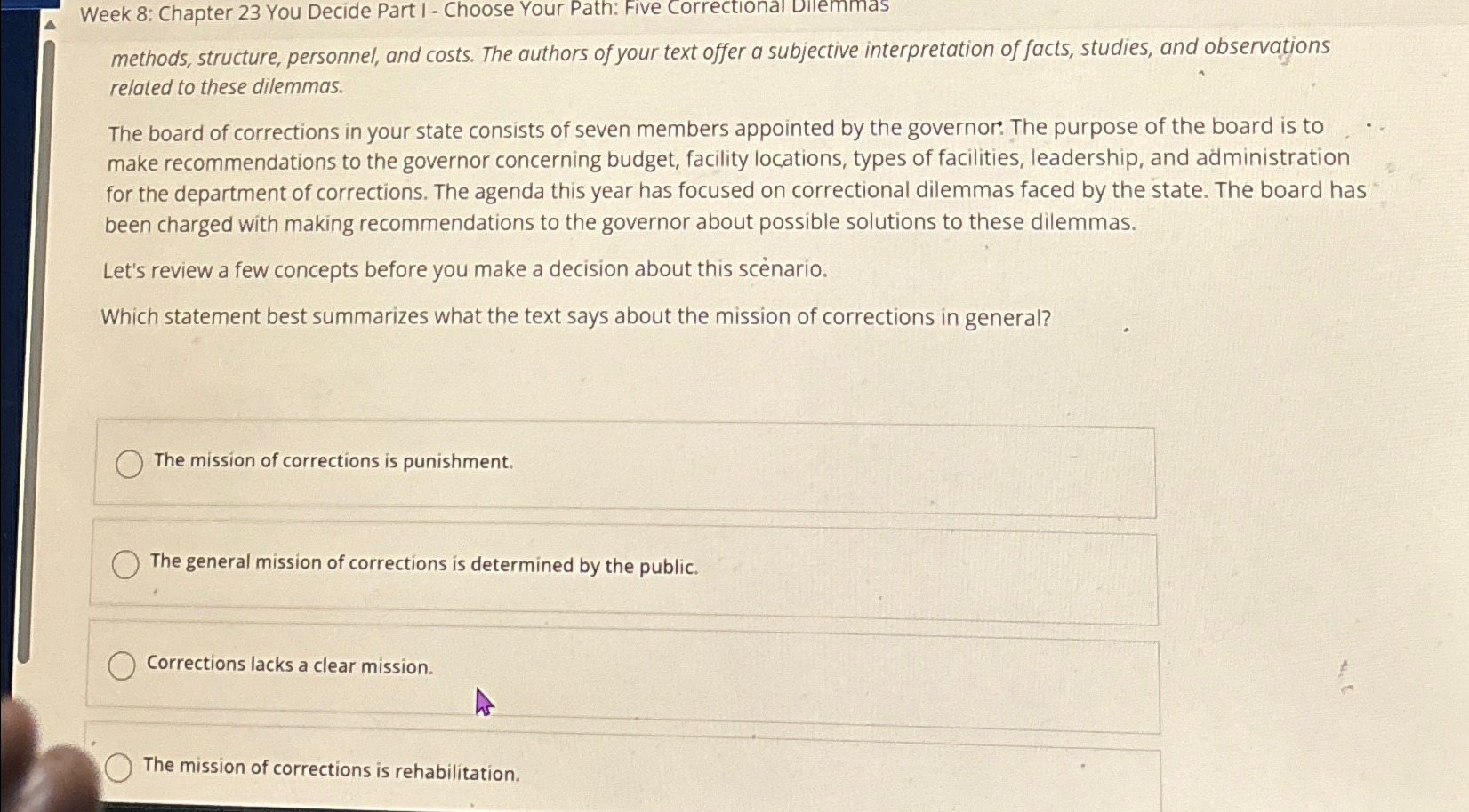  Week 8: Chapter 23 You Decide Part I - Choose Your