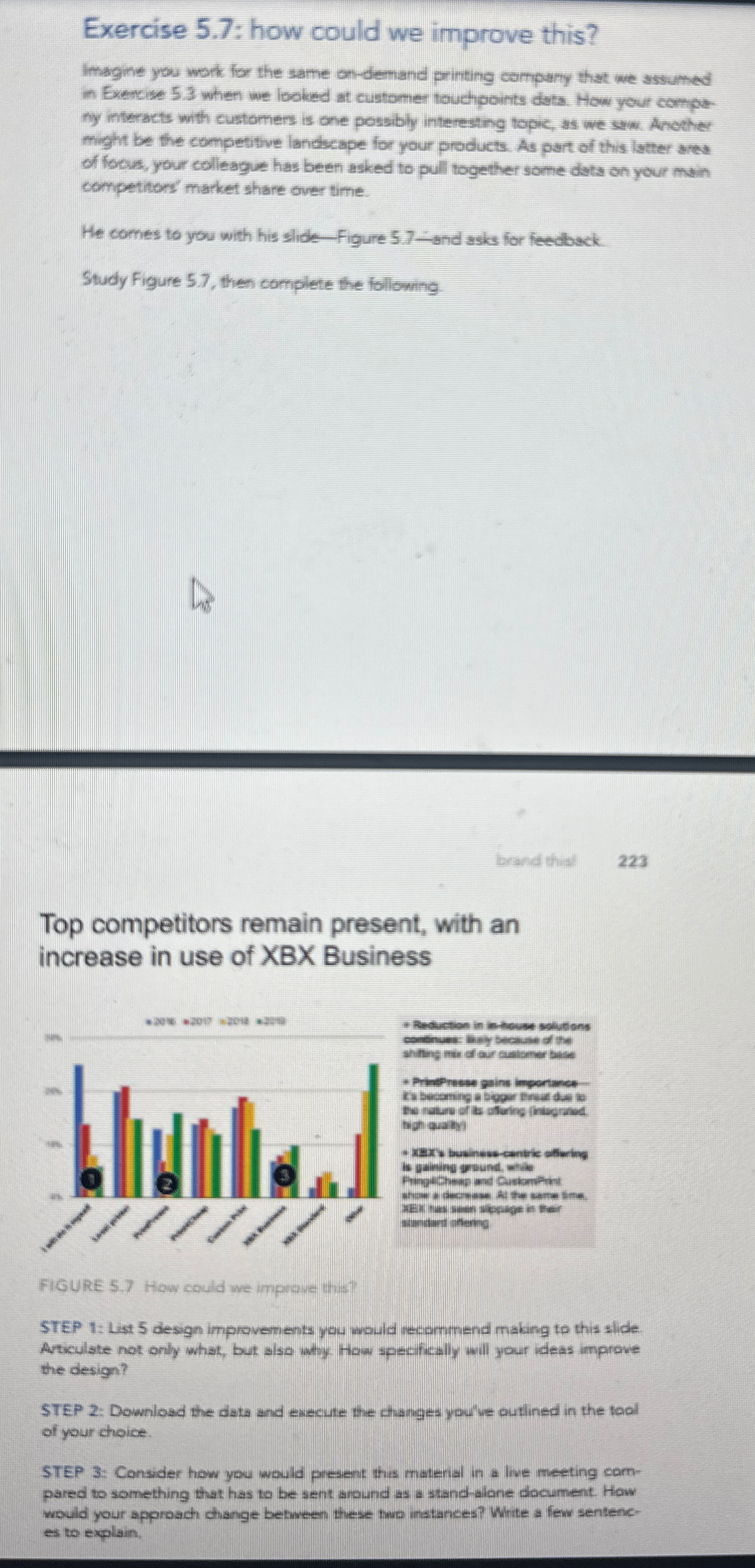  Exercise 5.7: how could we improve this? Imsgine you work for