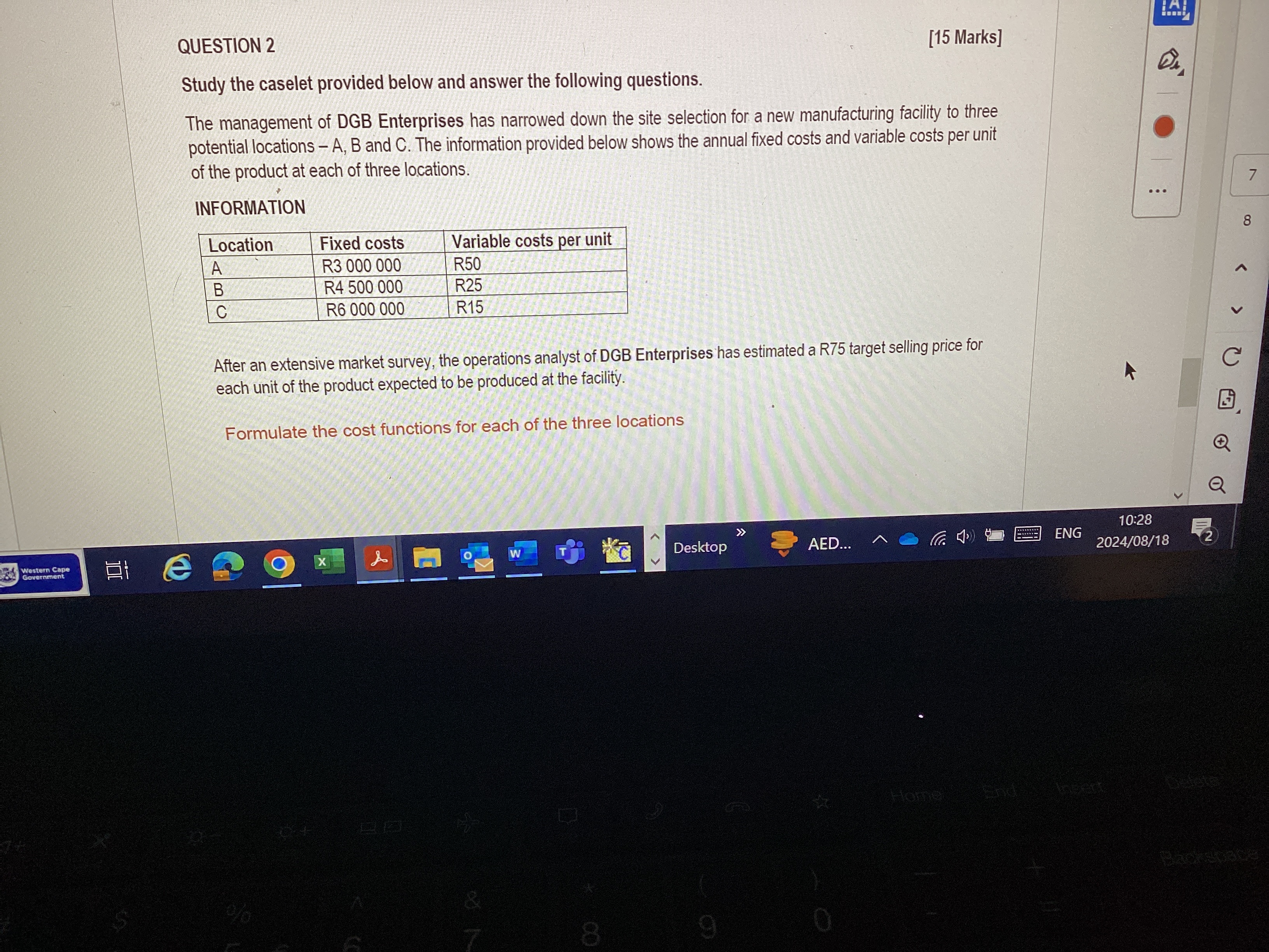  QUESTION 2 Study the caselet provided below and answer the following