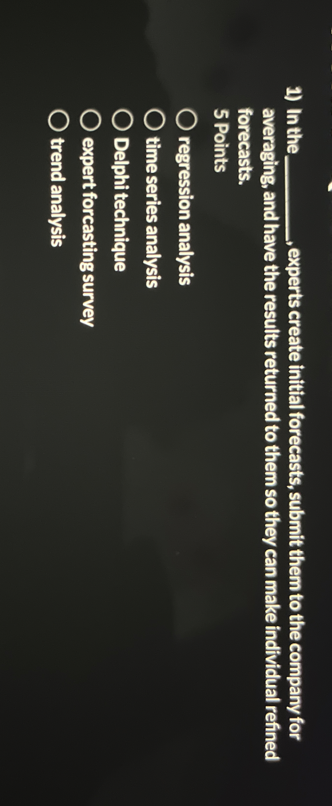  In the , experts create initial forecasts, submit them to the