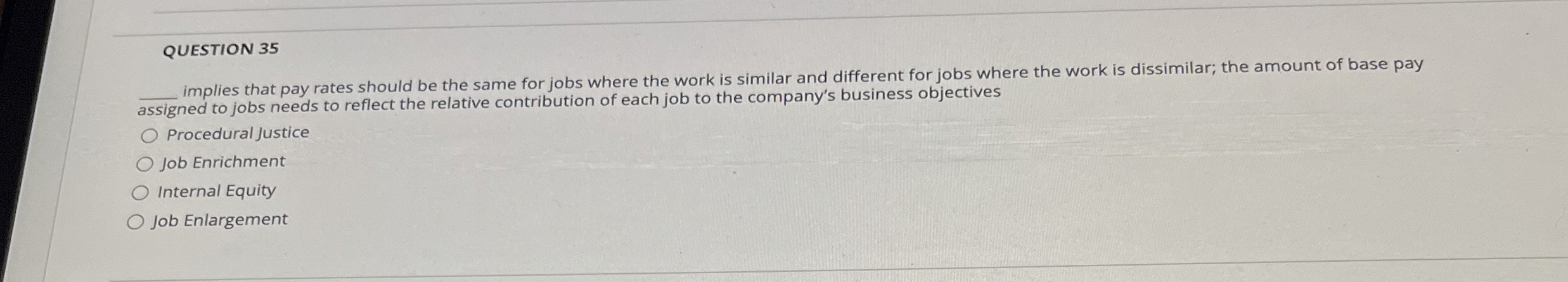  QUESTION 35 implies that pay rates should be the same for