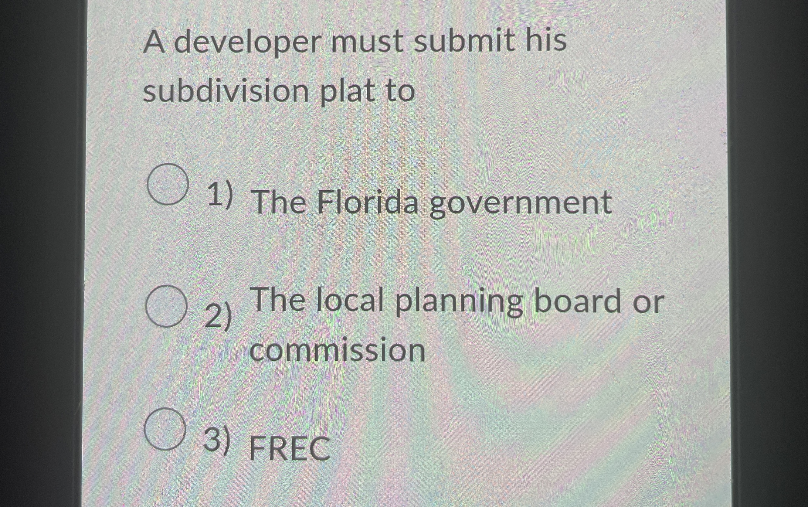  A developer must submit his subdivision plat to The Florida government