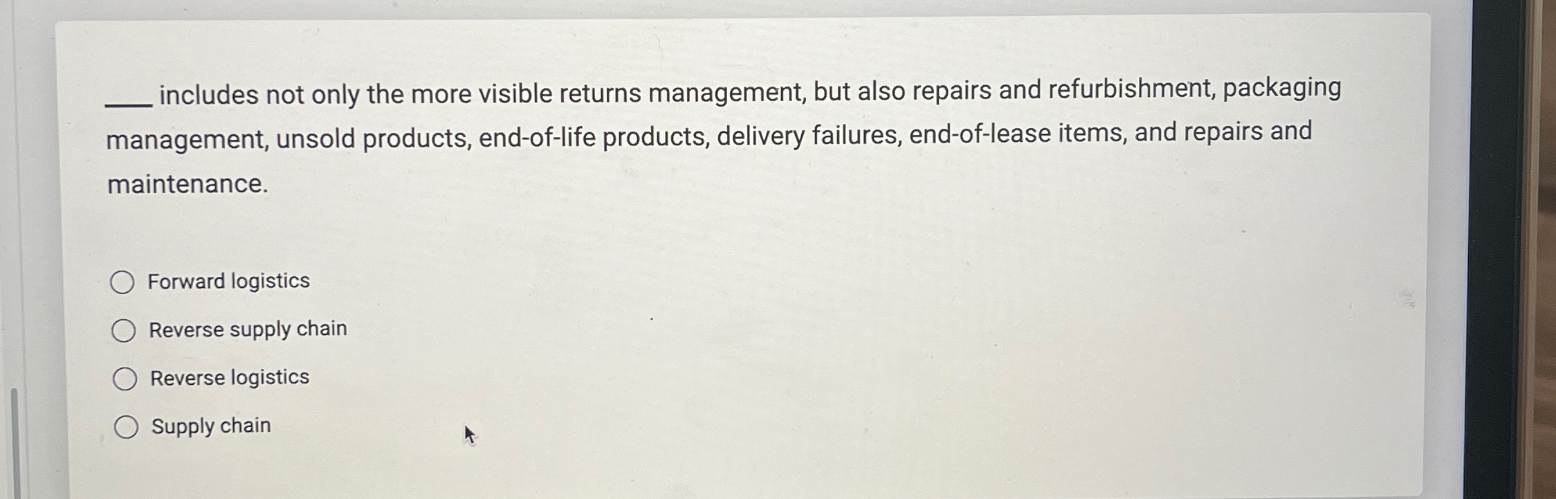  q, includes not only the more visible returns management, but also