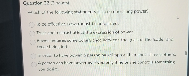  Question 32(3 points) Which of the following statements is true concerning