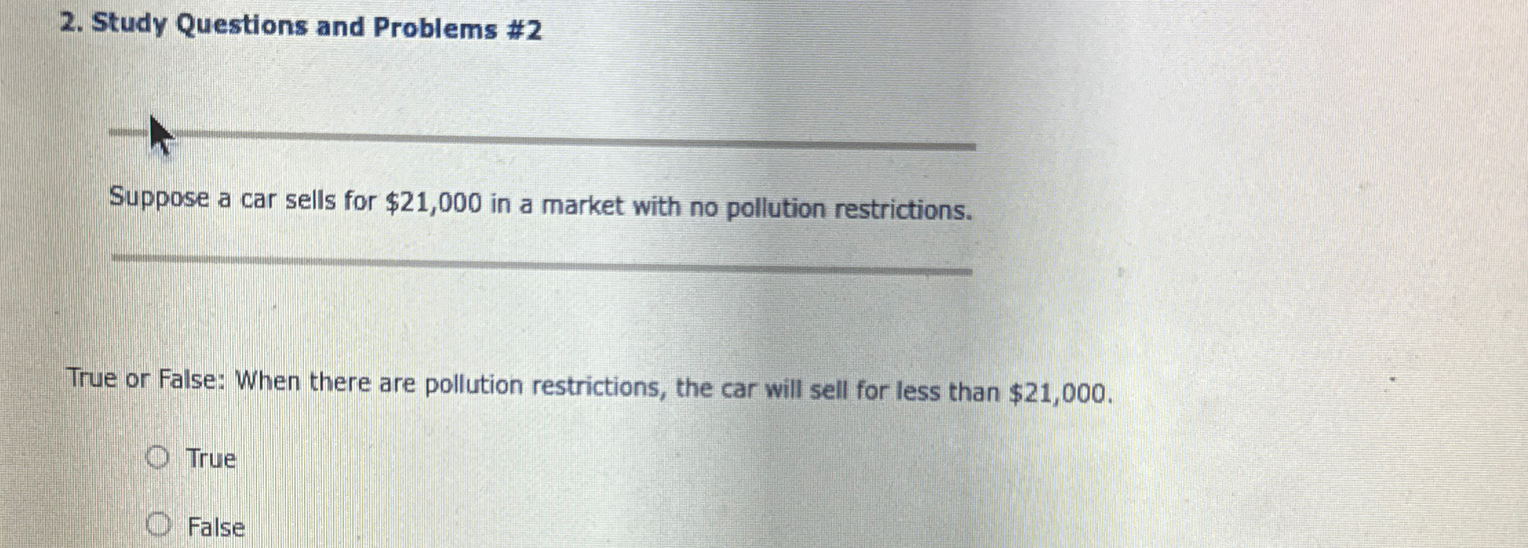 Study Questions and Problems #2 Suppose a car sells for $21,000