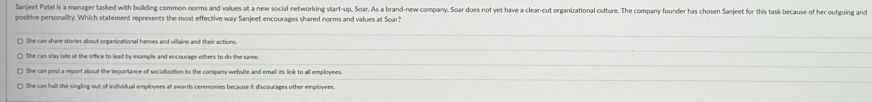  positive personality. Which statement represents the most effective way Sanjeet encourages