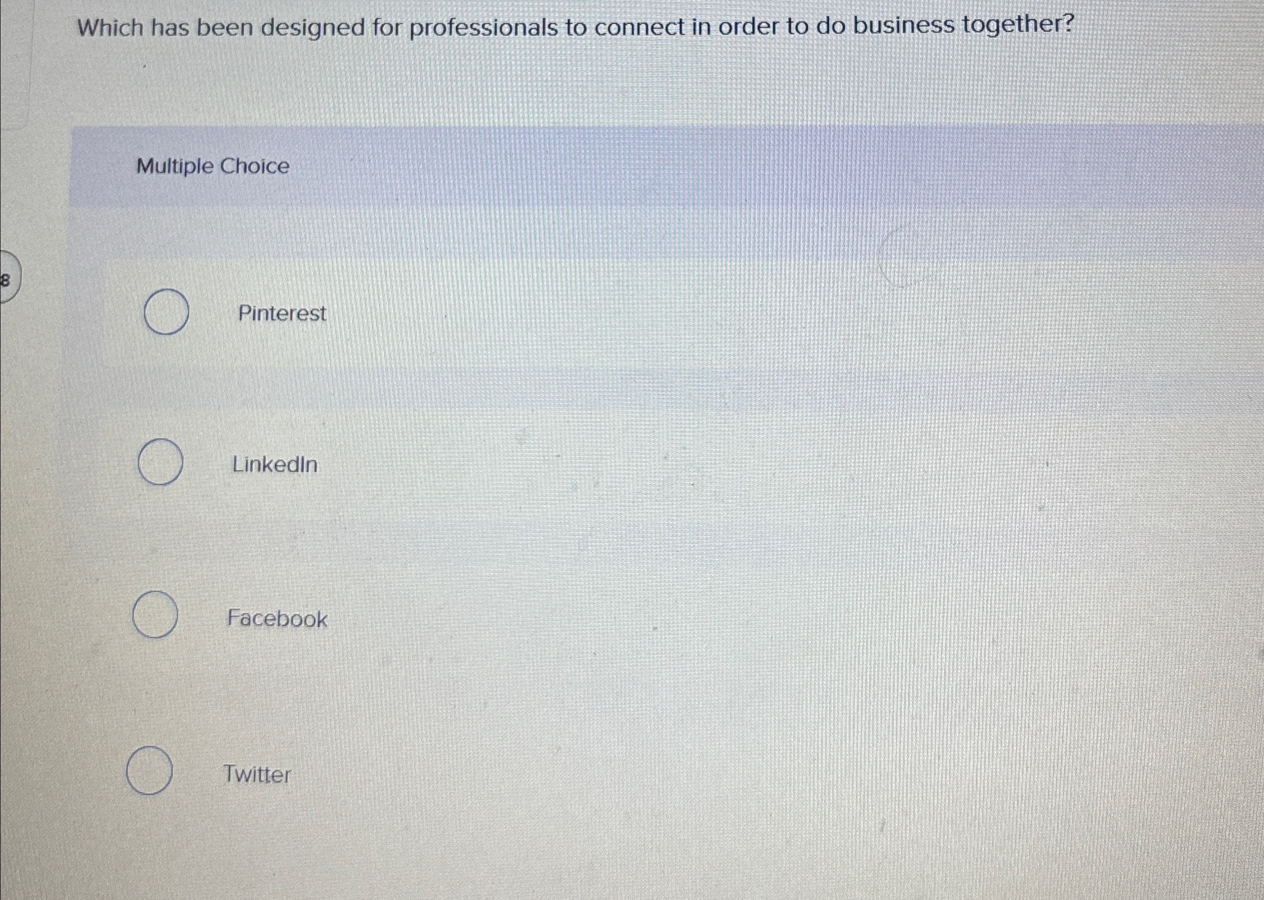  Which has been designed for professionals to connect in order to