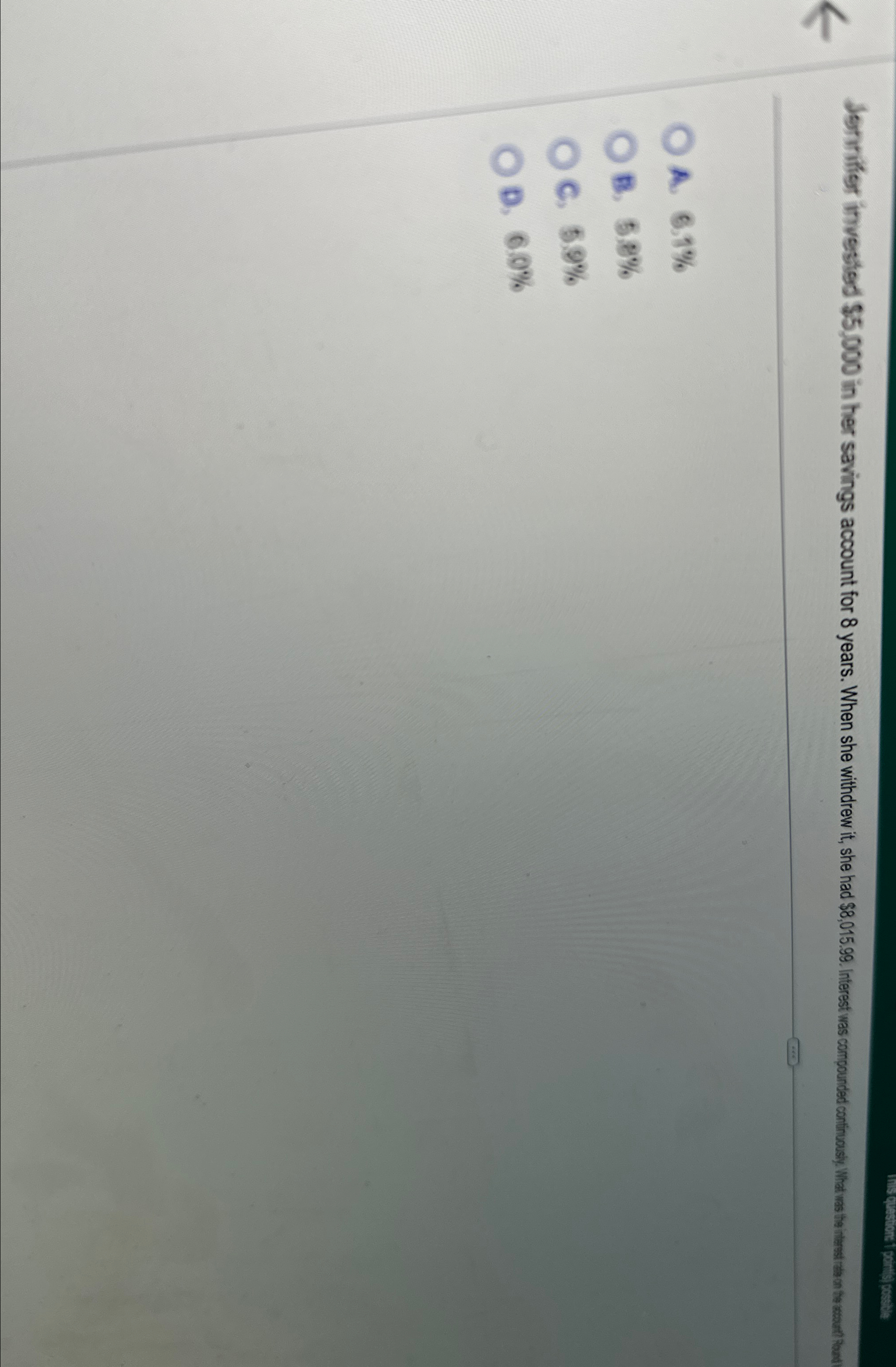  A.6.7% B5.58% C.59% D.6.0% 