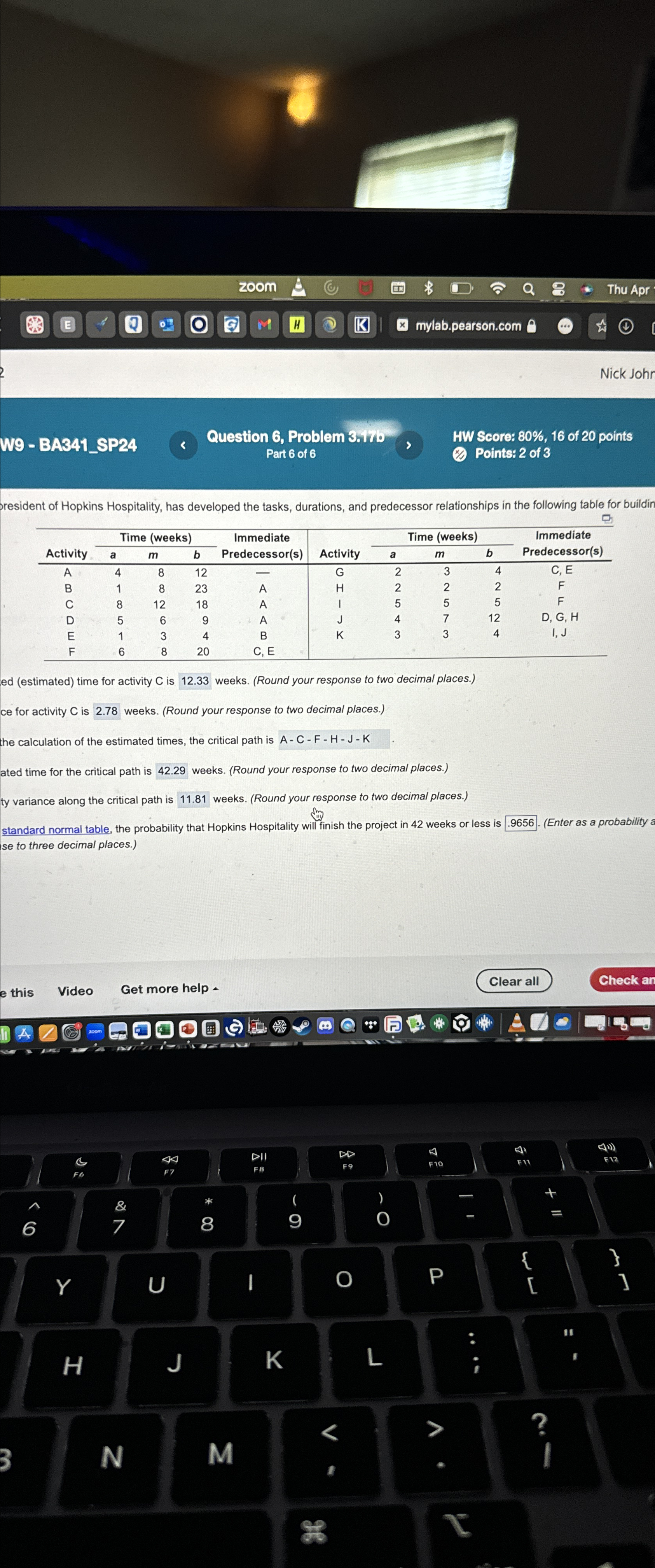  W9- BA341_SP24 Question 6, Problem 3.176 Part 6 of 6 HW