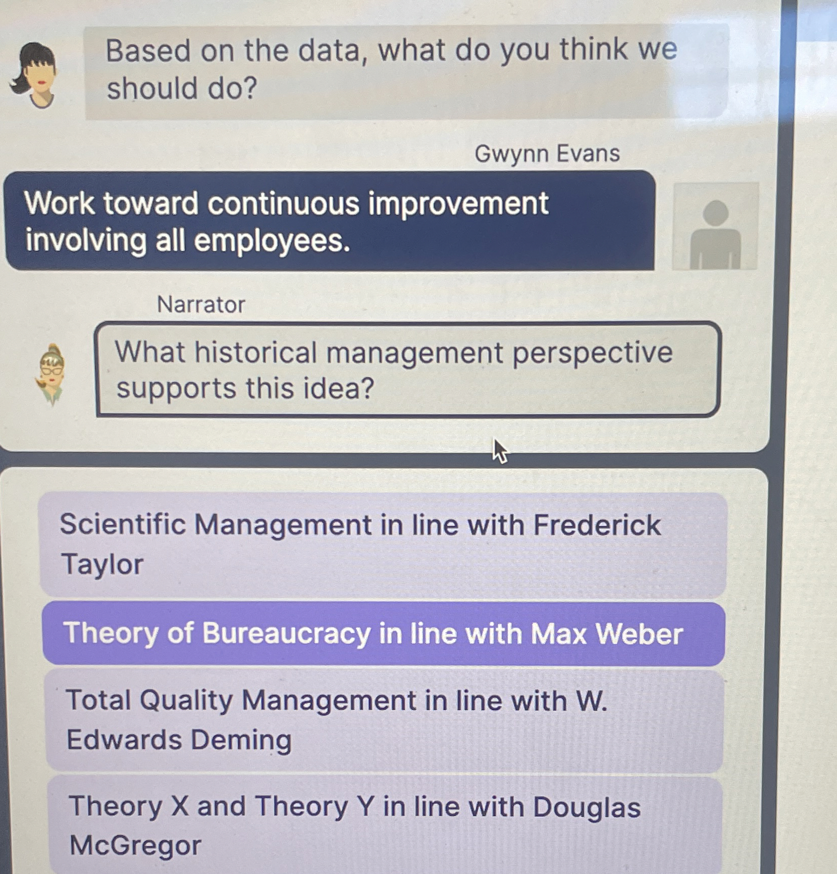  Based on the data, what do you think we should do?