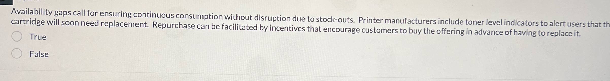  Availability gaps call for ensuring continuous consumption without disruption due to