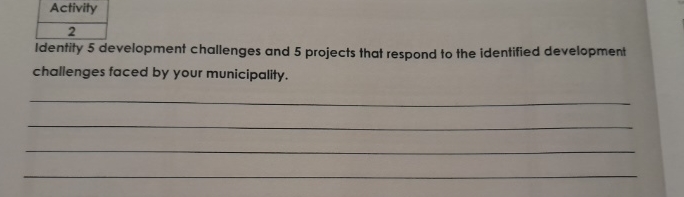  Identity 5 development challenges and 5 projects that respond to the