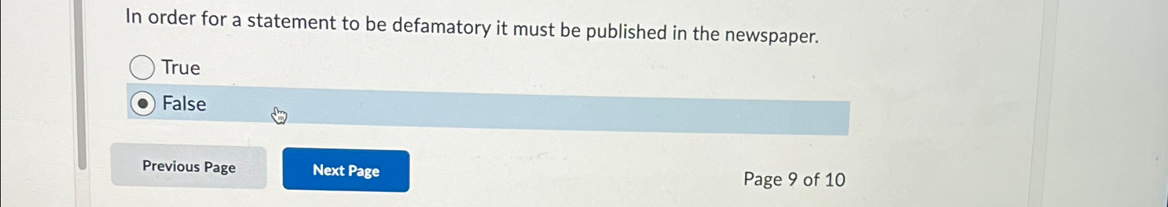  In order for a statement to be defamatory it must be