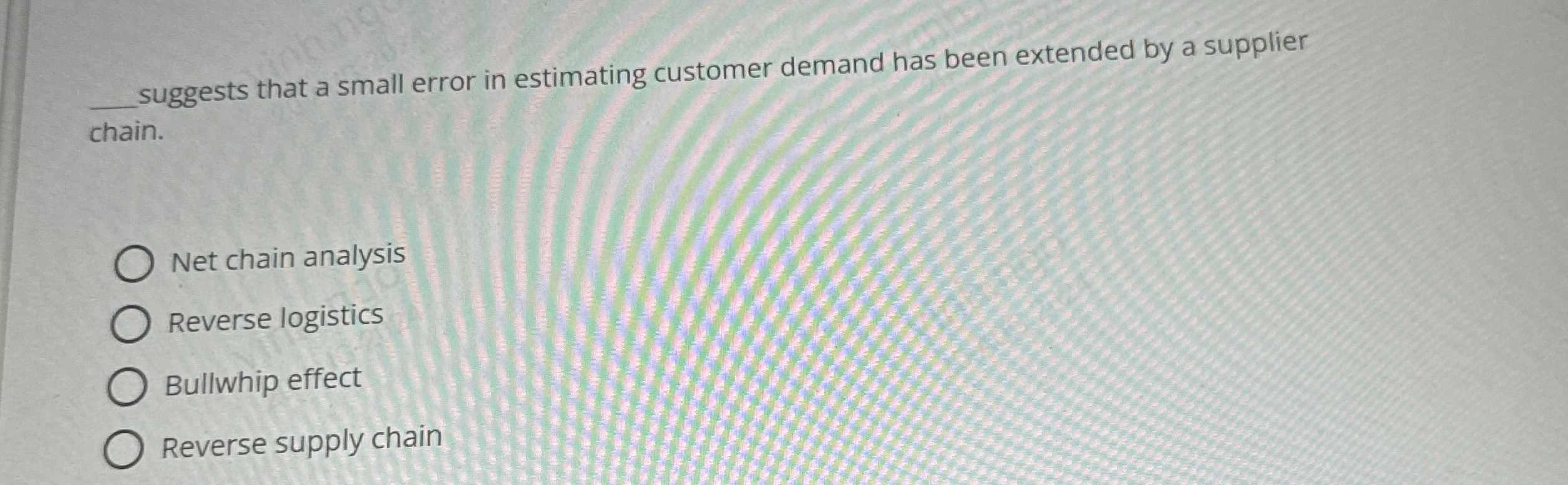  suggests that a small error in estimating customer demand has been