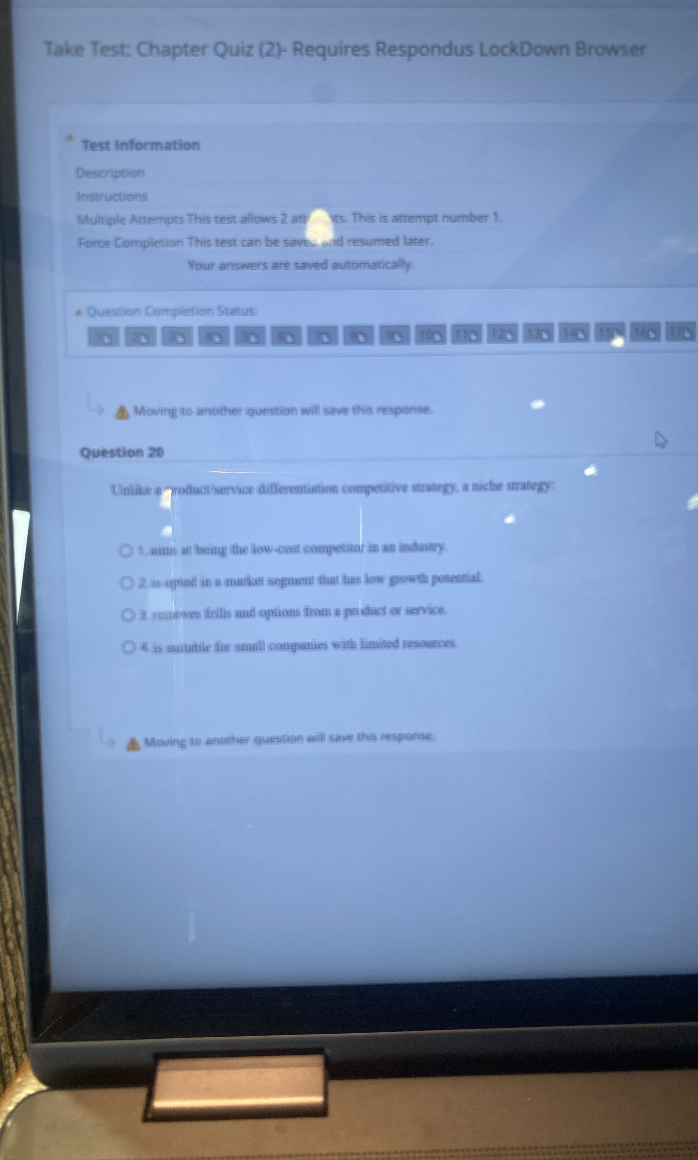  Moving to another question will save this response. Question 20 Unlike