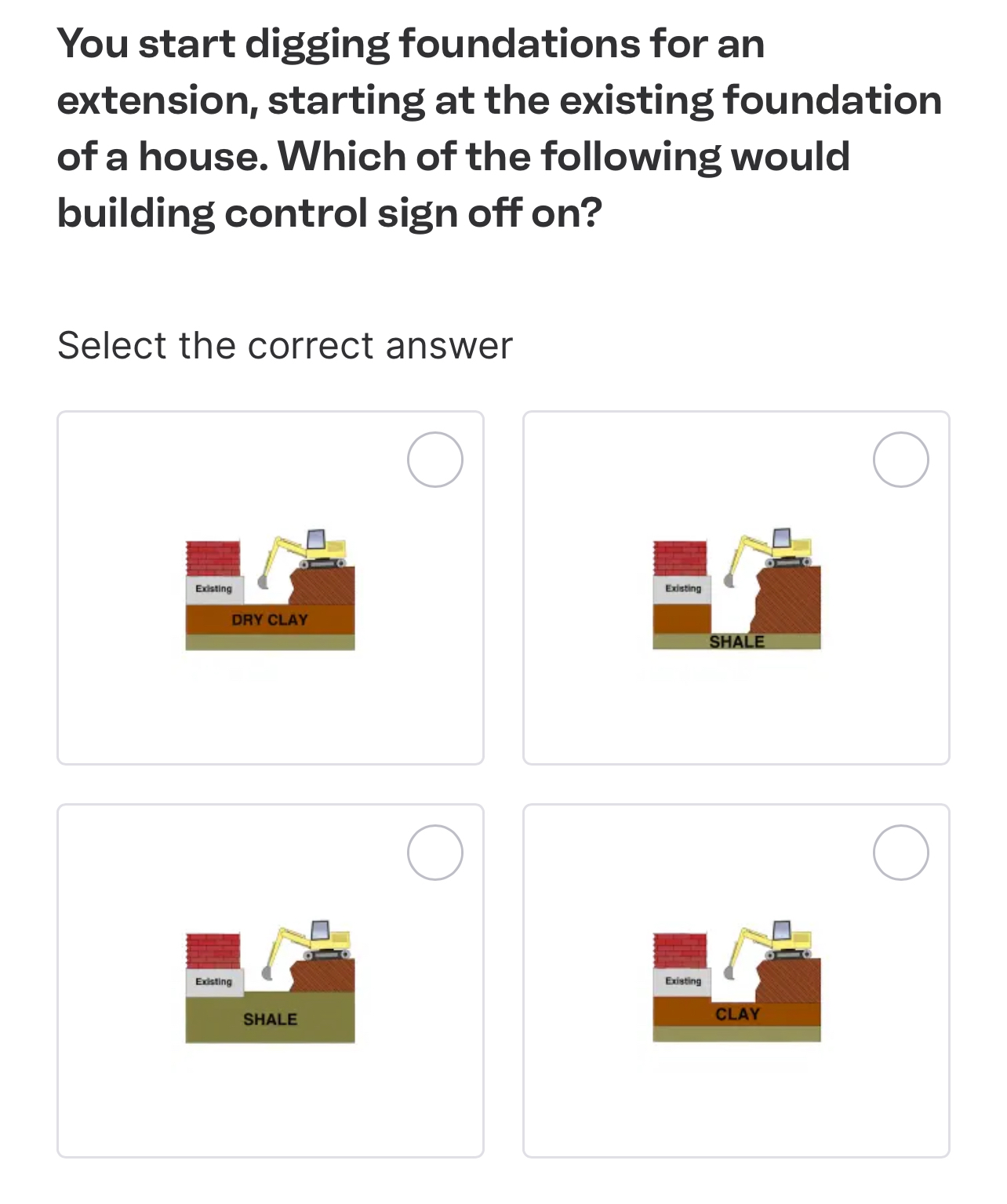  You start digging foundations for an extension, starting at the existing