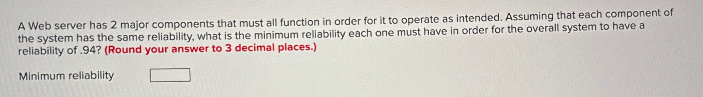  A Web server has 2 major components that must all function