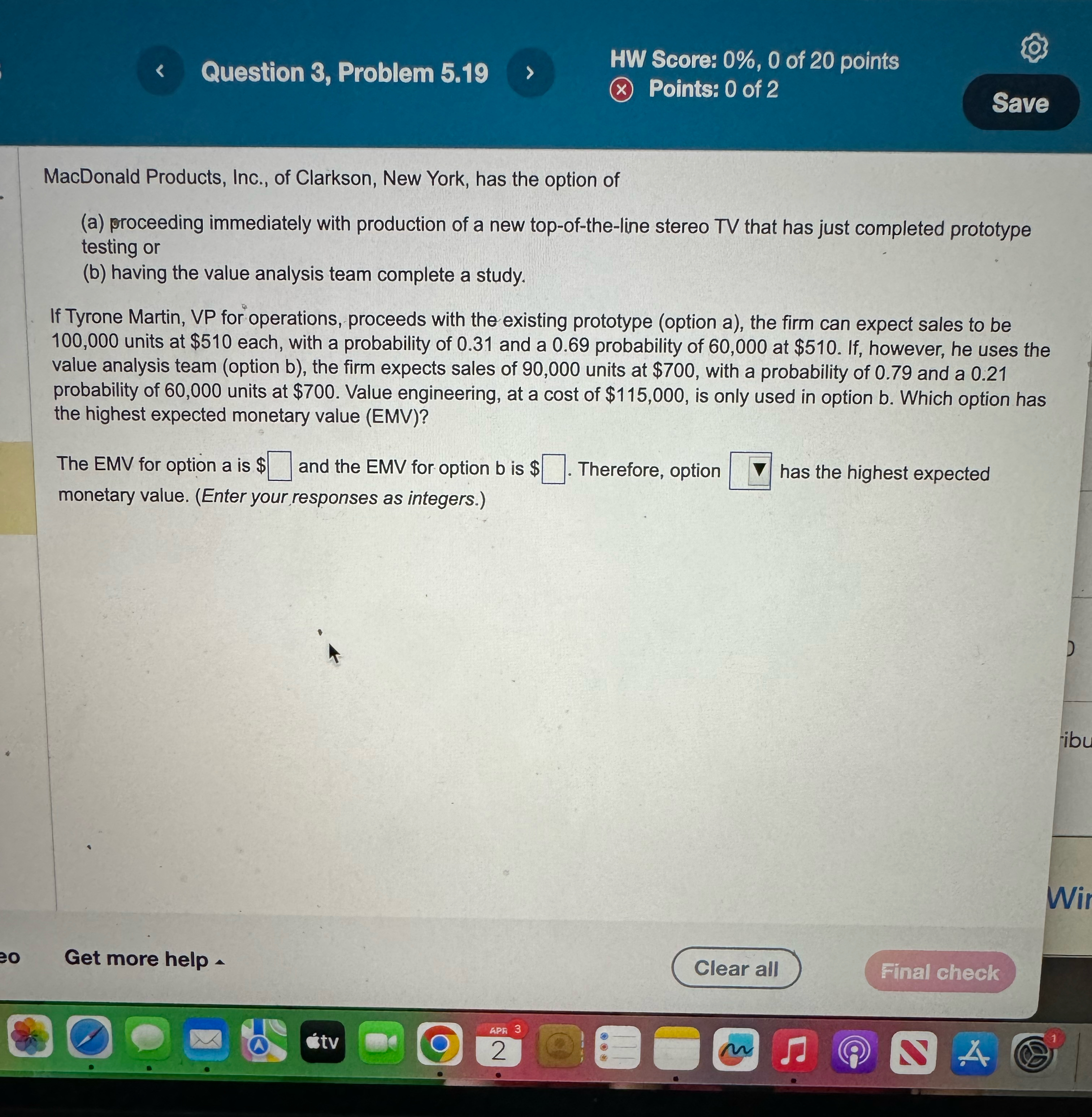  Question 3, Problem 5.19 HW Score: 0%,0 of 20 points \times