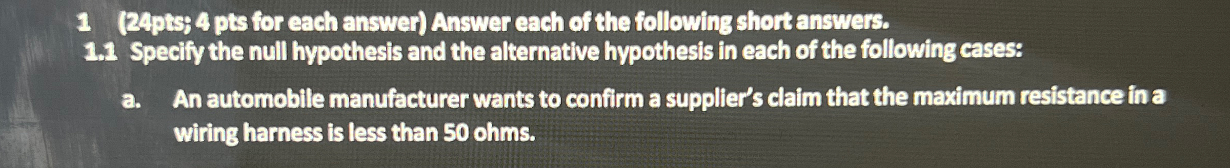  1(24pts; 4 pts for each answer) Answer each of the following