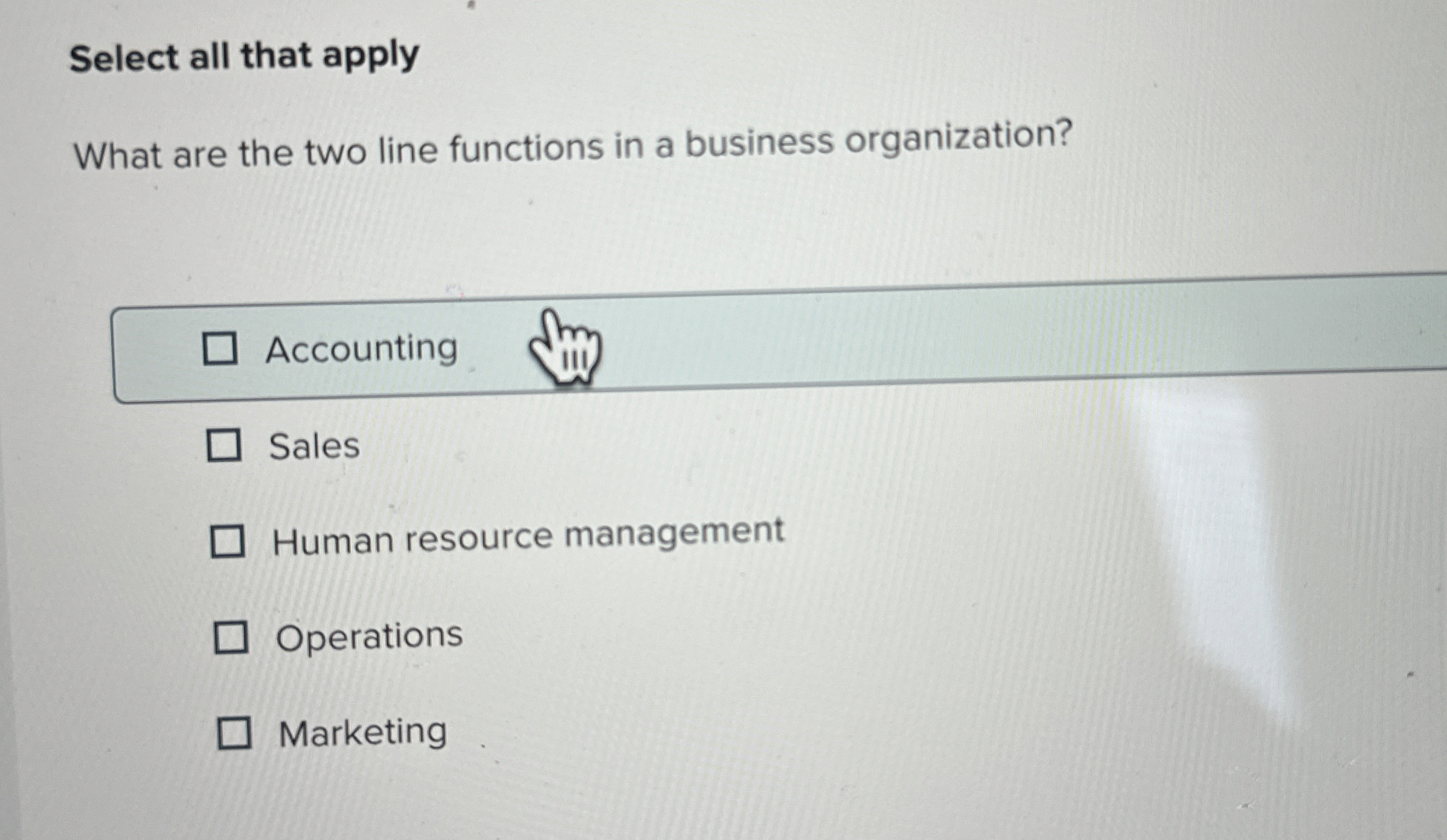  Select all that apply What are the two line functions in