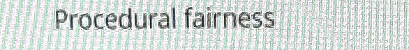  Procedural fairnessProcedural fairness 