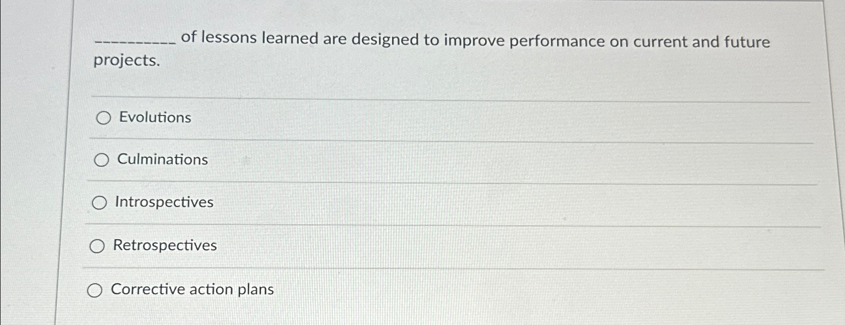  of lessons learned are designed to improve performance on current and